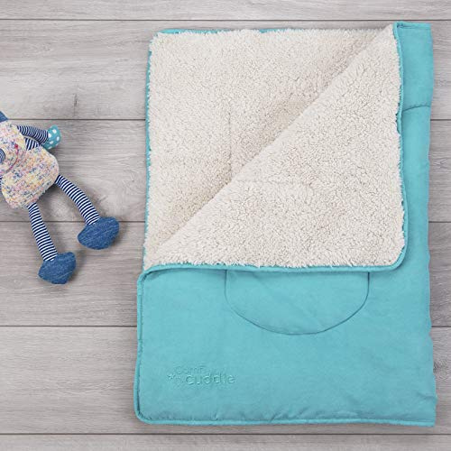 CuddleCo Baby Sherpa Fleece Blanket in Tiffany Blue, Turquoise Blue