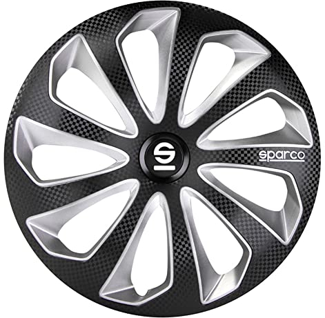 Satz Sparco Radzierblenden Sicilia 14-Zoll Schwarz/Silber/Karbon