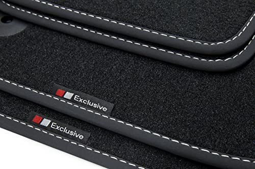 teileplus24 EF203 Fußmatten Gummimatten Exclusive-line Design kompatibel mit VW Golf 7 Golf 8 Variant 2012-2019, Naht:Silber