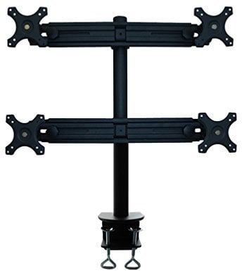 Newstar FPMA-D700D4 Tilt/Turn/Rotate Quad Desk Mount (clamp) for four 19-30 Monitor Screens, Height Adjustable - Black