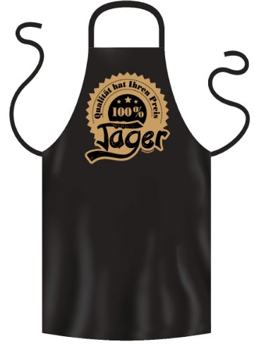 trag-das Bedruckte Grillschürze 100 Prozent Jäger - Geburtstag Geschenk Grill Schürze Kochschürze Latzschürze Partyschürze Küche