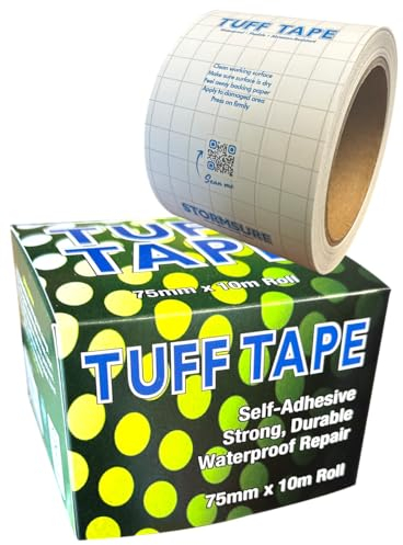 Stormsure TUFF Tape Reparaturband 10m Rolle - Zelt, Markise, Bodenschoner, Leine, Shell, Outdoor-Ausrüstung - Wasserdicht, Selbstklebend, Langlebig