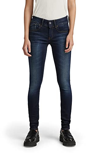 G-STAR Women's Lynn Mid Waist Skinny Jeans Jeans, Blue (Medium Aged 60885-6131-071), 29W / 30L