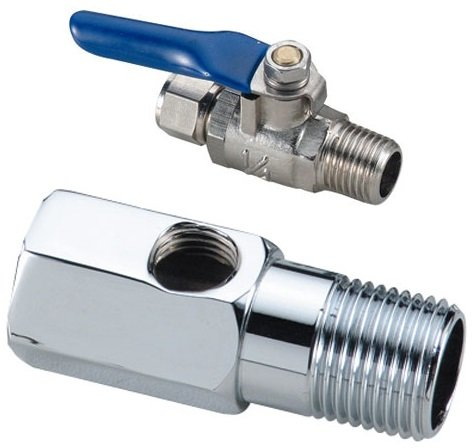 Set Absperrhahn Absperrventil 1/4 Zoll Schlauch (6mm) Wasserhahn + Adapter