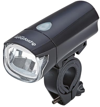 Prophete LED-Scheinwerfer Fahrradlicht 30 Lux, Umschaltbar auf 15 Lux, LED-Frontlicht mit Batterieindikator und Silikonhalterung, inkl. Befestigungsmaterial