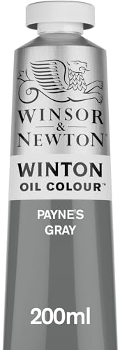 Winsor & Newton 1437465 Winton, feine hochwertige Ölfarbe - 200ml Tube mit gleichmäßiger Konsistenz, Lichtbeständig, hohe Deckkraft, Reich an Farbpigmenten - Payne`s Grau