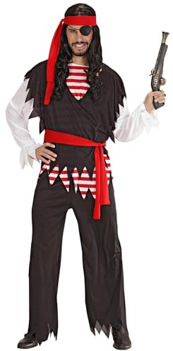 W WIDMANN MILANO Party Fashion - Piraten Kostüm Herren | 5-teiliges Set im Seeräuber- und Freibeuter-Look für Karneval, Mottoparty