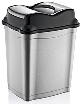 Home Mülleimer, 5 l, Kunststoff, Silber