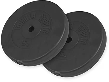 GORILLA SPORTS® Hantelscheiben - Einzeln/Set, 1,25kg, 2,5kg, 5kg, 7,5kg, 10kg, 15kg, 27,5kg, 30kg Gewichte, 30mm Bohrung, aus Kunststoff - Gewichtsscheiben, Hantelscheiben-Set, Hanteln