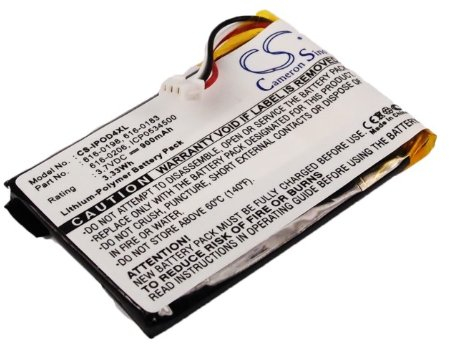 Li-pl Battery Pack Fits iPOD Photo 40GB M9585X/A, iPODd U2 20GB Color Display MA127, Photo 60GB M9830TA/A