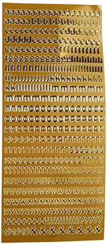 Anitas Outline Stickers, Small Letters, Gold, For Scrapbooking, Card Making, Kids Play, Homework, Art, Craft, Embelish, Decorative, Paper, Card, Glass, Metal, Plastic, Foam