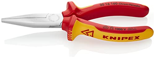 KNIPEX Langbeckzange isoliert mit Mehrkomponenten-Hüllen, VDE-geprüft verchromt 160 mm, 30 16 160