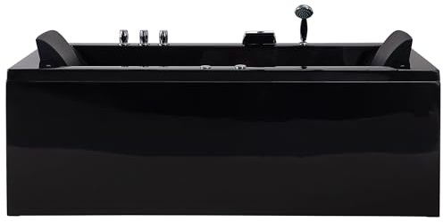 Edle Whirlwanne Spa schwarz rechts Doppelwanne mit Massage LED Varadero