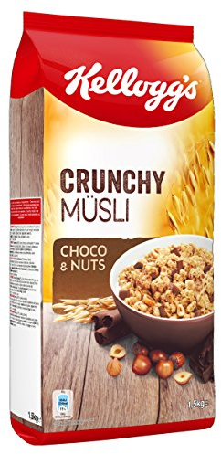 Kellogg's Crunchy Müsli Choco & Nuts | Schoko Müsli | 2er Vorratspackung (2 x 1,5kg)
