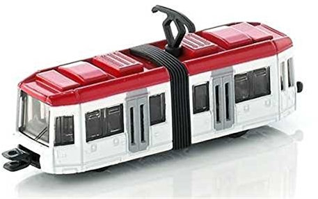 siku 1011, Straßenbahn, Metall/Kunststoff, Weiß/Rot, Standard-siku-Eisenbahnkupplungen zum Verbinden mit anderen Zügen