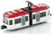 siku 1011, Tram, Metallo e Plastica, Bianco e Rosso, Ganci di traino standard per agganciare vagoni di treni