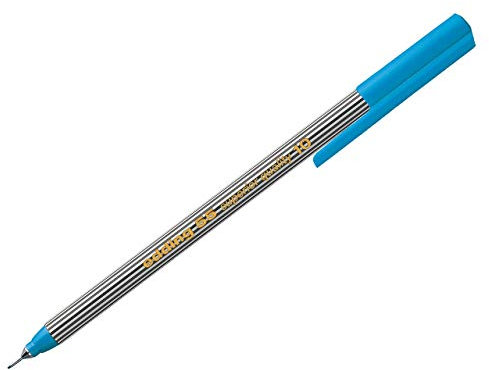 edding 55 - Fineliner - hellblau - 1 Stift - 0,3 mm Spitze - Farbstift zum Schreiben, Malen, Unterstreichen, Illustrieren - für Kinder und Erwachsene, Schule, Homeoffice, Büro