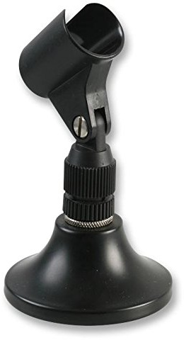 PULSE Mini Desktop Microphone Stand with Holder | Heavy Cast Base, Swivel Mic Holder, Height 125mm – PLS00074