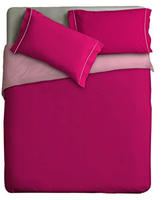 Ipersan Parure Copripiumino Singolo, 100% Cotone Percalle, Sacco Copripiumino 155x240cm + 1 Federa 83x52cm, Puro Cotone Percalle, con Aperture Laterali, Tinta Unita, Made in Europe