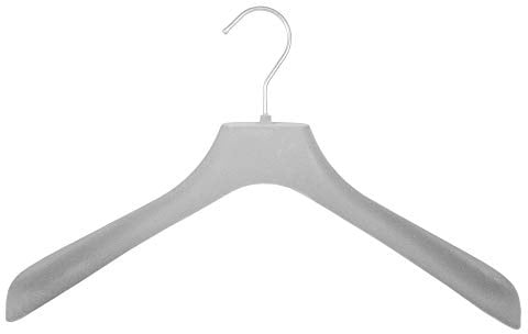 Samt Kleiderbügel für Jacken & Mäntel, 38 cm, grau, NEU, 10 Stück