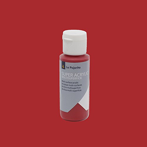 La Pajarita 178176 Pintura para Decoración y DIY, Super Acrylic, 1, Rojo