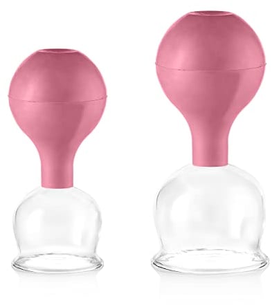 Pulox - Juego de vasos para ventosaterapia (2 unidades, tamaño grande), color rosa