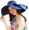 erioctry Chapeau de Paille Tendance pour Femme à Large Bord Pliable pour l'été, la Natation, Le Jardin, la Plage, Les Vacances, Les Voyages, Bleu, Taille M