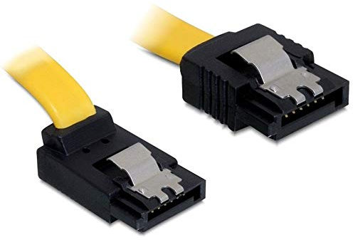 Delock SATA 3 Gb/s Kabel gerade auf oben gewinkelt 20 cm gelb