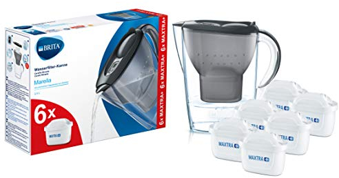 Brita Caraffa filtrante con 6 filtri inclusi Marella Cool, colore: Bianco