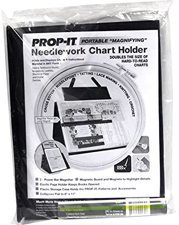 Prop-IT Magnetic Needlework Chart Holder W/Magnifier-