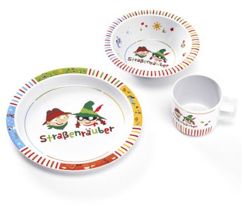 Kindergeschirr Set 3-teilig Straßenräuber im Geschenkkarton