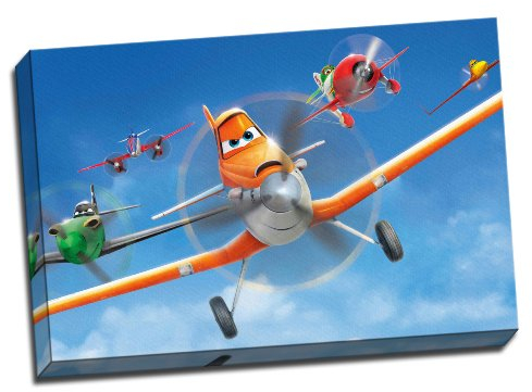 Large Planes Duster Childrens Kids Bedroom Nursery Framed Canvas Picture Wall Art Print 20x30 Inches A1