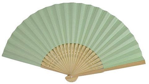 Thick Mint Green Paper Bamboo Ribs Hand Fans