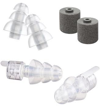 Etymotic ER20XS ETY Earplugs Set - High-Fidelity Hearing Protection - Up to 20 dB Sound Reduction - Reusable - Includes Large Clear Eartips, Foam Eartips, Neck Cord & Case
