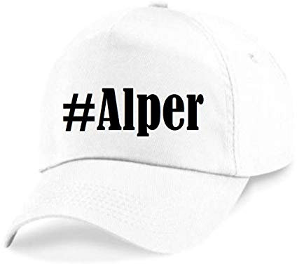 Reifen-Markt Base Cap Hashtag #Alper Größe Uni Farbe Weiss Druck Schwarz