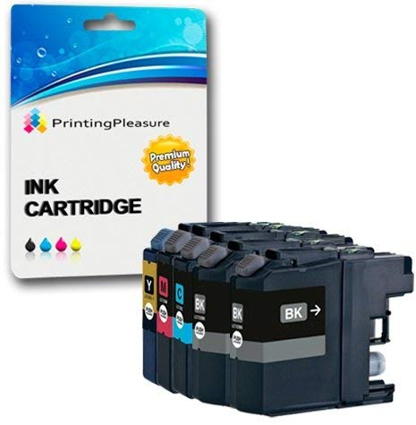 Printing Pleasure Druckerpatronen für Brother DCP-J562DW, MFC-J480DW, MFC-J680DW, MFC-J880DW | kompatibel zu Brother LC-221, brother221, schwarz, Cyan, Magenta, gelb, normal