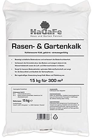 HaGaFe Bio Rasenkalk & Gartenkalk Kalk, Gewicht: 15 Kg Für 300 M²