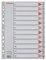 Esselte Register für A4, Deckblatt aus Karton und 12 Trennblätter aus Kunststoff, Taben mit Zahlenaufdruck 1-12, Überbreite, Grau, 100106