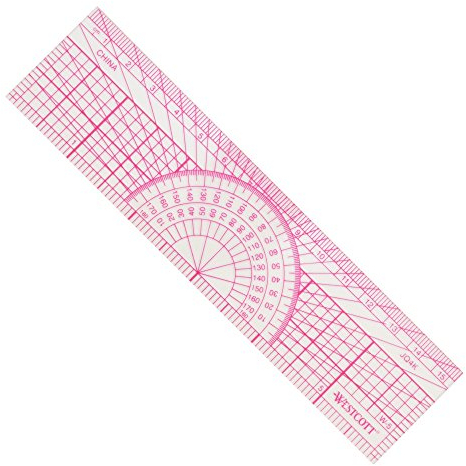 Westcott Winkelmesser-Lineal, 15 cm, transparent (W-5)