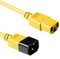ACT Power Cable 1.2m, C13 to C14 Extension Cable for Cold Devices, IEC Male to Female 3 Pin Power Cable- AK5117 Yellow