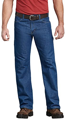 Dickies Men's Relaxed Fit 5-Pocket Flex Performance Jean, Stonewashed, 30x30