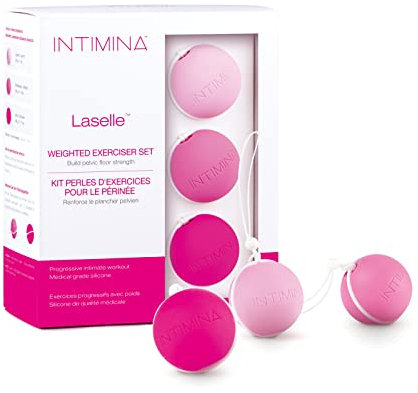 INTIMINA Laselle Routine Set mit Kugeln - Beckenboden Trainer Damen, drei Beckenbodengewichte, Kegel Balls (28g, 38g, 48g)
