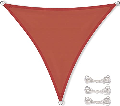 CelinaSun tenda parasole a vela giardino balcone PES poliestere idrorepellente triangolo 4 x 4 x 4 m terracotta