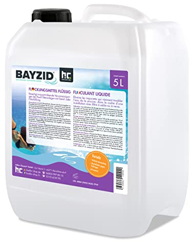 Höfer Chemie 2 x 5 L BAYZID® Pool Flockungsmittel flüssig - für kristallklares Poolwasser - einfache Anwendung + hocheffektive Wirkung gegen Trübungen