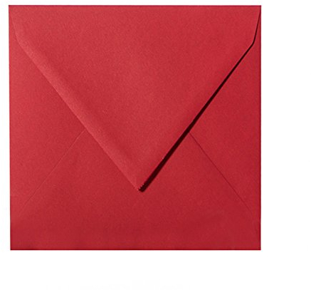 Paper24 50 Quadratische Briefumschläge Farbe: Weinrot 150 x 150 mm 15 x 15 cm mit Dreiecklasche