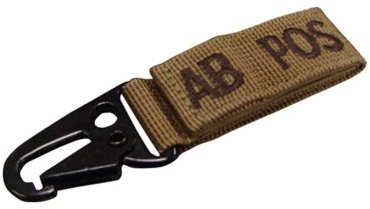 Condor SOS Blutgruppen Anhänger Khaki AB POS