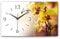 Kreative Feder Designer-Wanduhr Orchidee gelb XXL - leise Wanduhr in modernem Design Größe 50x30cm leise ohne Ticken (Orchidee, leises Funkuhrwerk)