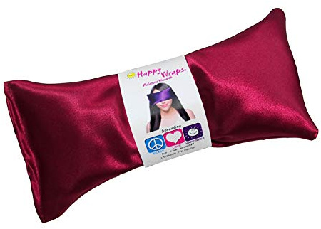 Happy Wraps Augenkissen und Augenmaske für Schlaf, Yoga, Migräne, Kopfschmerzen, Stressabbau – Rubinrot