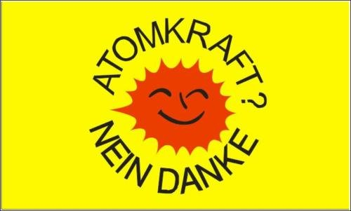 60x90cm Atomkraft Nein Danke! mit Ösen Gelbe FAHNE Flagge LIZENZARTIKEL - FRIP –Versand®