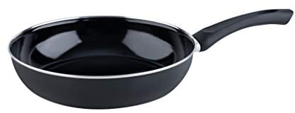 Riess, 0057-022, Gourmetpfanne 28, CLASSIC - SCHWARZEMAILLE, Durchmesser 28 cm, Höhe 6.5 cm, Inhalt 2.2 Liter, Emaille schwarz, Bratpfanne, Induktion
